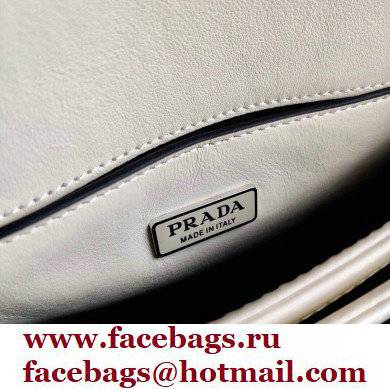 Prada Brushed Leather Shoulder Bag 1BD308 White 2021 - Click Image to Close