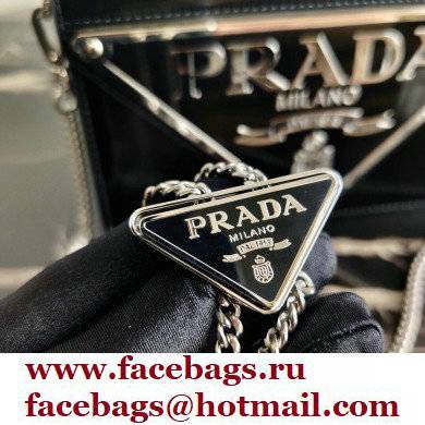 Prada Brushed Leather Shoulder Bag 1BH189 Black 2021 - Click Image to Close