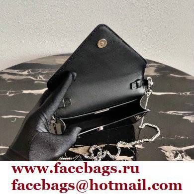 Prada Brushed Leather Shoulder Bag 1BH189 Black 2021
