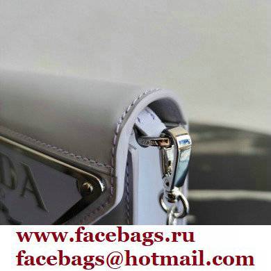 Prada Brushed Leather Shoulder Bag 1BH189 Lilac 2021