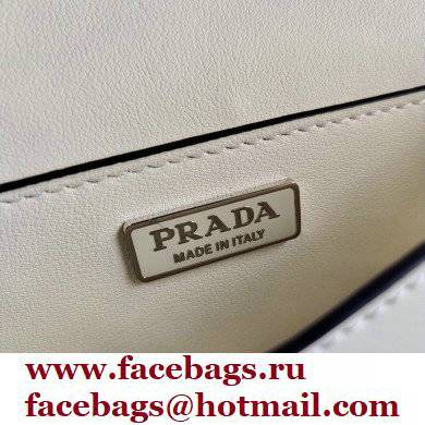 Prada Brushed Leather Shoulder Bag 1BH189 White 2021