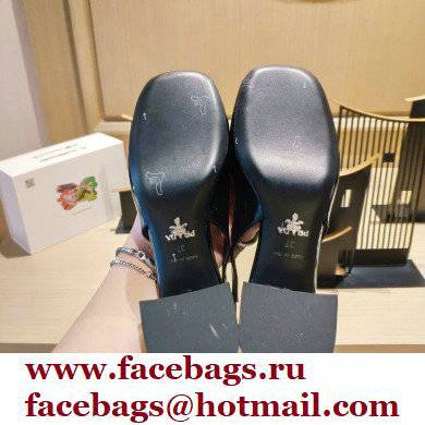 Prada Heel 5cm Triangle Logo Patent Leather Sling-back Pumps Black 2021