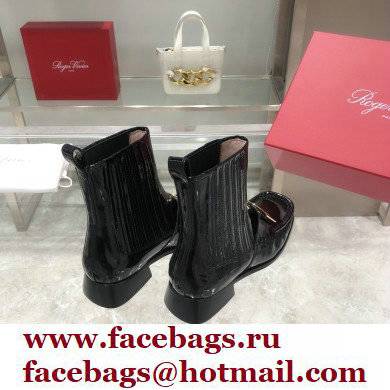 ROGER VIVIER Preppy Viv' patent leather Chelsea boots black