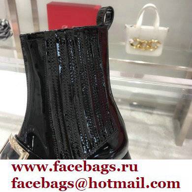 ROGER VIVIER Preppy Viv' patent leather Chelsea boots black