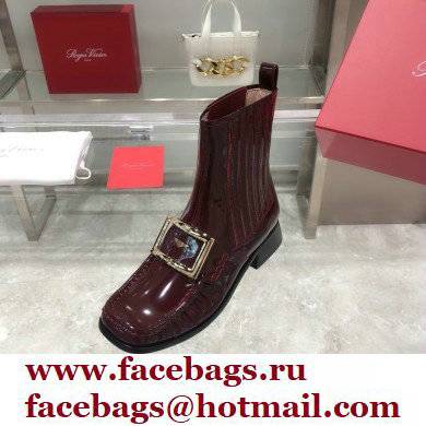 ROGER VIVIER Preppy Viv' patent leather Chelsea boots burgundy