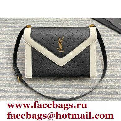 Saint Laurent Gaby Satchel Bag in Vintage Lambskin 668863 Black/White