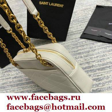 Saint Laurent Le Maillon Small Chain Bag in Quilted Lambskin 669308 White