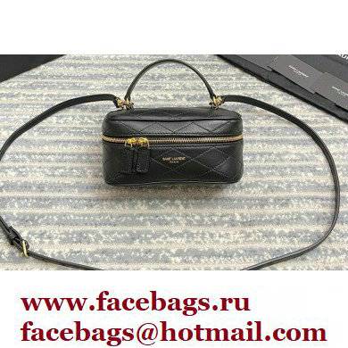 Saint Laurent Mini Vanity Case Bag in Quilted Lambskin 669560 Black - Click Image to Close