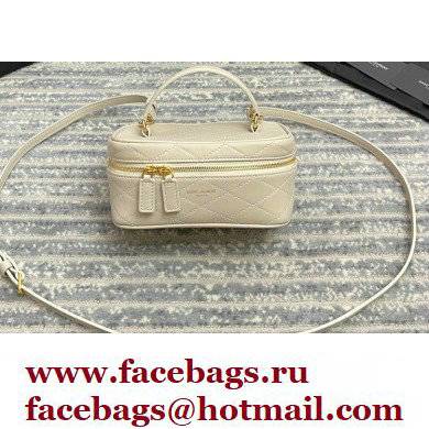 Saint Laurent Mini Vanity Case Bag in Quilted Lambskin 669560 White - Click Image to Close