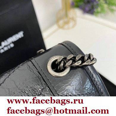 Saint Laurent Niki Baby Bag in Crinkled Vintage Leather 633160 Black - Click Image to Close