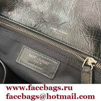 Saint Laurent Niki Medium Bag in Crinkled Vintage Leather 633158 Black
