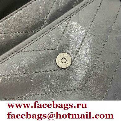 Saint Laurent Niki Medium Bag in Crinkled Vintage Leather 633158 Dark Gray - Click Image to Close