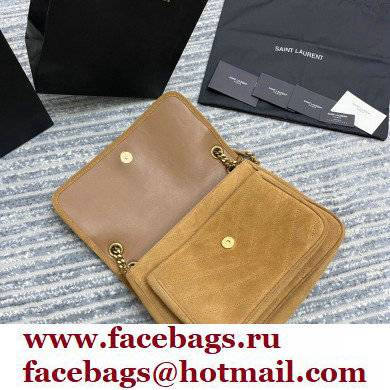 Saint Laurent Niki Medium Bag in Suede Leather 633158 Brown - Click Image to Close