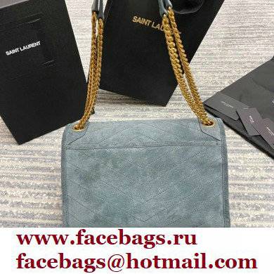 Saint Laurent Niki Medium Bag in Suede Leather 633158 Gray - Click Image to Close