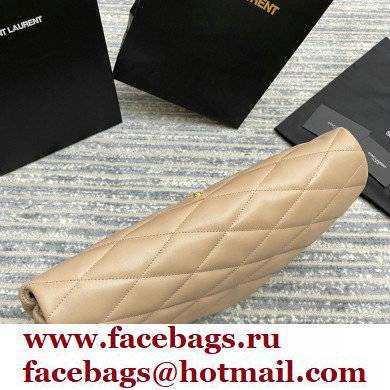 Saint Laurent Sade Puffer Envelope Clutch Bag in Quilted Leather 655004 Beige