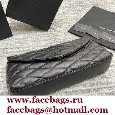 Saint Laurent Sade Puffer Envelope Clutch Bag in Quilted Leather 655004 Black