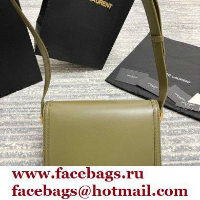 Saint Laurent Solferino Medium Satchel Bag In Box Leather 634305 Olive Green - Click Image to Close