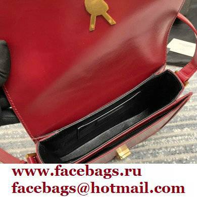 Saint Laurent Solferino Medium Satchel Bag In Box Leather 634305 Red - Click Image to Close