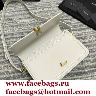 Saint Laurent Solferino Medium Satchel Bag In Box Leather 634305 White - Click Image to Close