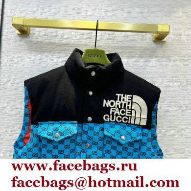 The North Face x Gucci padded vest blue 2021 - Click Image to Close