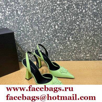 Versace Heel 11cm La Medusa Sling-back Pumps Patent Light Green 2021