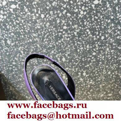 Versace Heel 11cm La Medusa Sling-back Pumps Patent Lilac 2021 - Click Image to Close