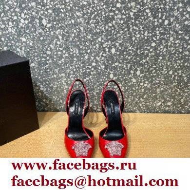 Versace Heel 11cm La Medusa Sling-back Pumps Red/Crystal 2021