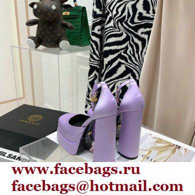 Versace Heel 14.5cm Platform 5cm Medusa Aevitas Satin Pumps Lilac 2021