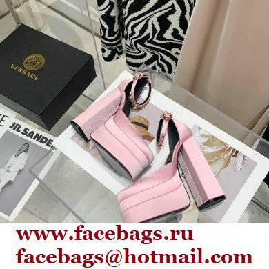 Versace Heel 14.5cm Platform 5cm Medusa Aevitas Satin Pumps Pink 2021 - Click Image to Close