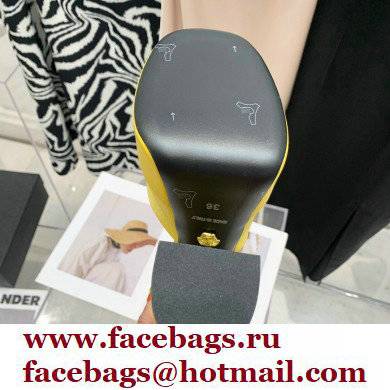 Versace Heel 14.5cm Platform 5cm Medusa Aevitas Satin Pumps Yellow 2021 - Click Image to Close