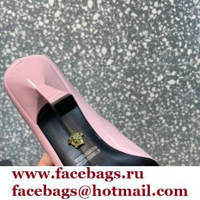 Versace Heel 9.5cm La Medusa Patent Leather Pumps Pink 2021