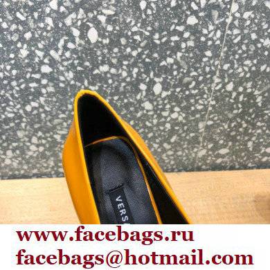 Versace Heel 9.5cm La Medusa Patent Leather Pumps Yellow 2021