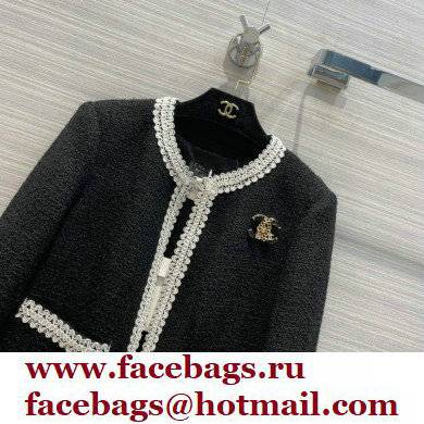 chanel 2021 FALL WINTER black tweed jacket - Click Image to Close