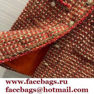 chanel 2021 FALL WINTER red tweed dress