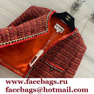 chanel 2021 FALL WINTER red tweed jacket