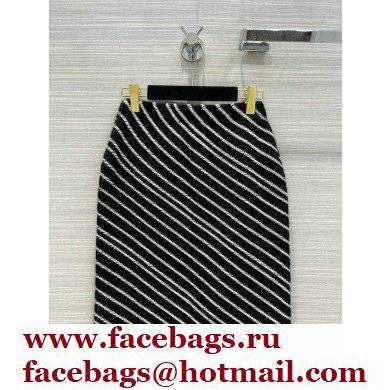 chanel 2021 FALL WINTER striped knitted skirt