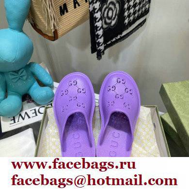gucci LOVER'S platform perforated G sandal lavender 2021 - Click Image to Close