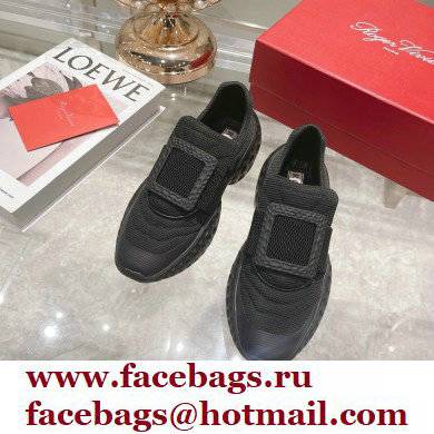 roger vivier Viv' Run Light Resin Buckle Sneakers in Fabrics black