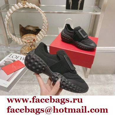 roger vivier Viv' Run Light Resin Buckle Sneakers in Fabrics black