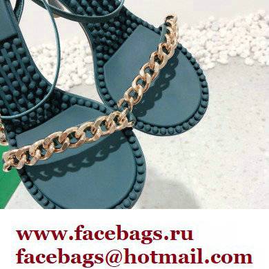 Bottega Veneta Heel 9cm Chain Dot Sandals Dark Green 2022 - Click Image to Close