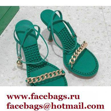 Bottega Veneta Heel 9cm Chain Dot Sandals Green 2022 - Click Image to Close