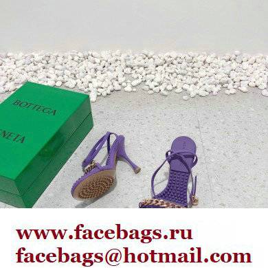 Bottega Veneta Heel 9cm Chain Dot Sandals Purple 2022