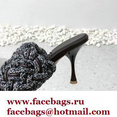 Bottega Veneta Heel 9cm Lido Braided Intrecciato Mules Sandals Coffee 2022 - Click Image to Close