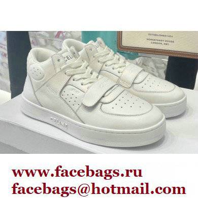 Celine Ct-02 Mid Sneakers With Velcro In Calfskin White 2022