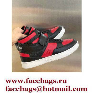 Celine High Sneakers Ct-03 With Velcro In Calfskin Black/Red 2022