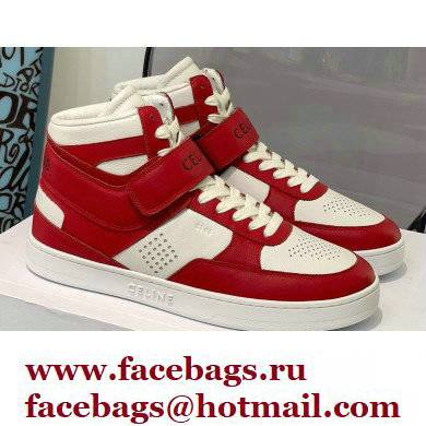 Celine High Sneakers Ct-03 With Velcro In Calfskin White/Red 2022