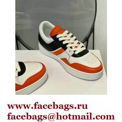 Celine Trainer Low Lace-up Sneakers In Calfskin White/Black/Orange 2022