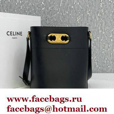 Celine bucket maillon Triomphe calfskin bag black - Click Image to Close