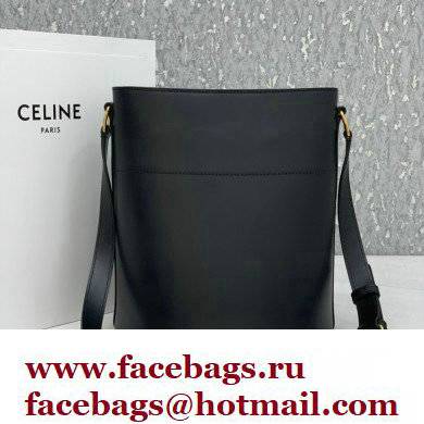 Celine bucket maillon Triomphe calfskin bag black