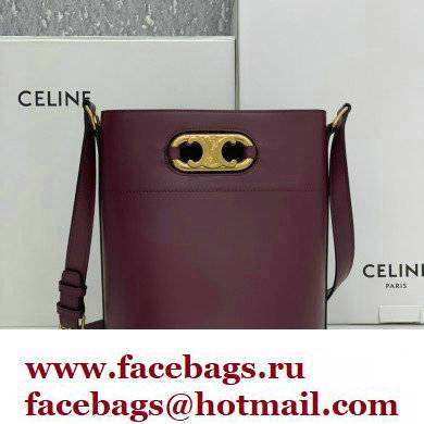 Celine bucket maillon Triomphe calfskin bag burgundy - Click Image to Close